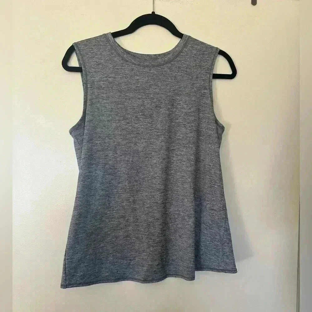 Grey Athleta Tank with Split Back